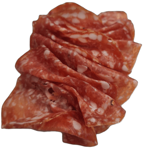 Salami Sopressa verrassend en grof van structuur, dun gesneden 150 gram